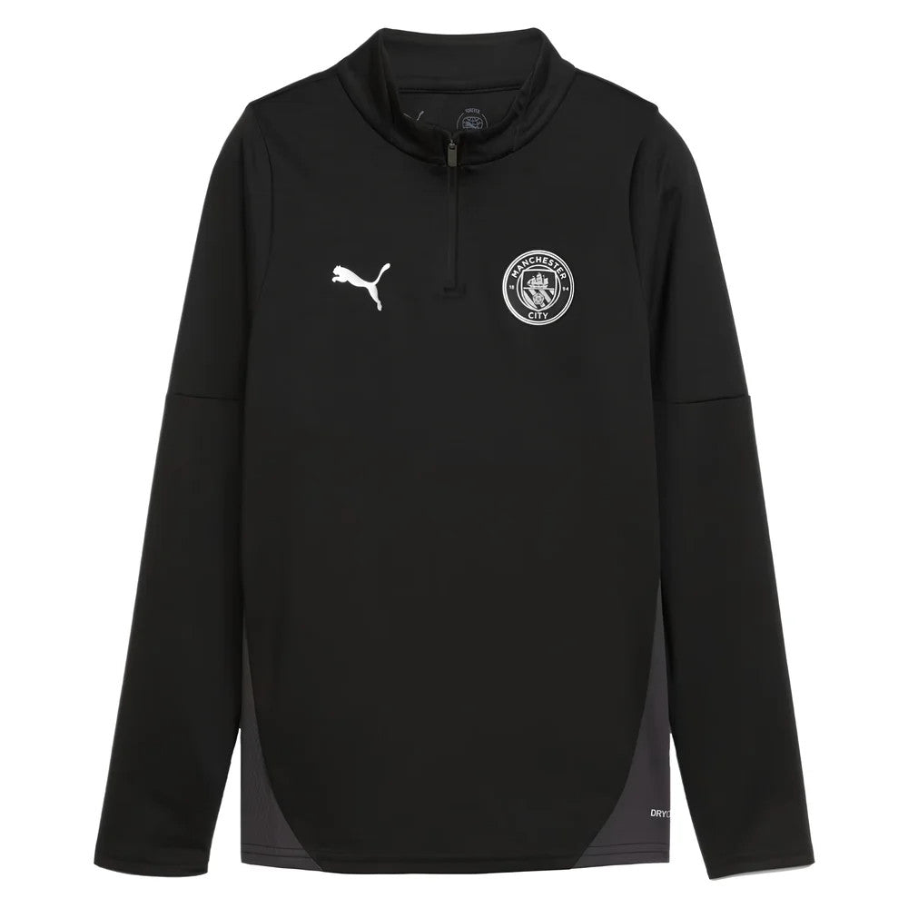 2025-2026 Man City Training 1/4 Zip Top (Black) - Kids_1