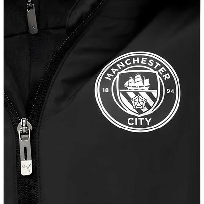 2025-2026 Man City Hooded Padded Coat (Black) - Kids_2