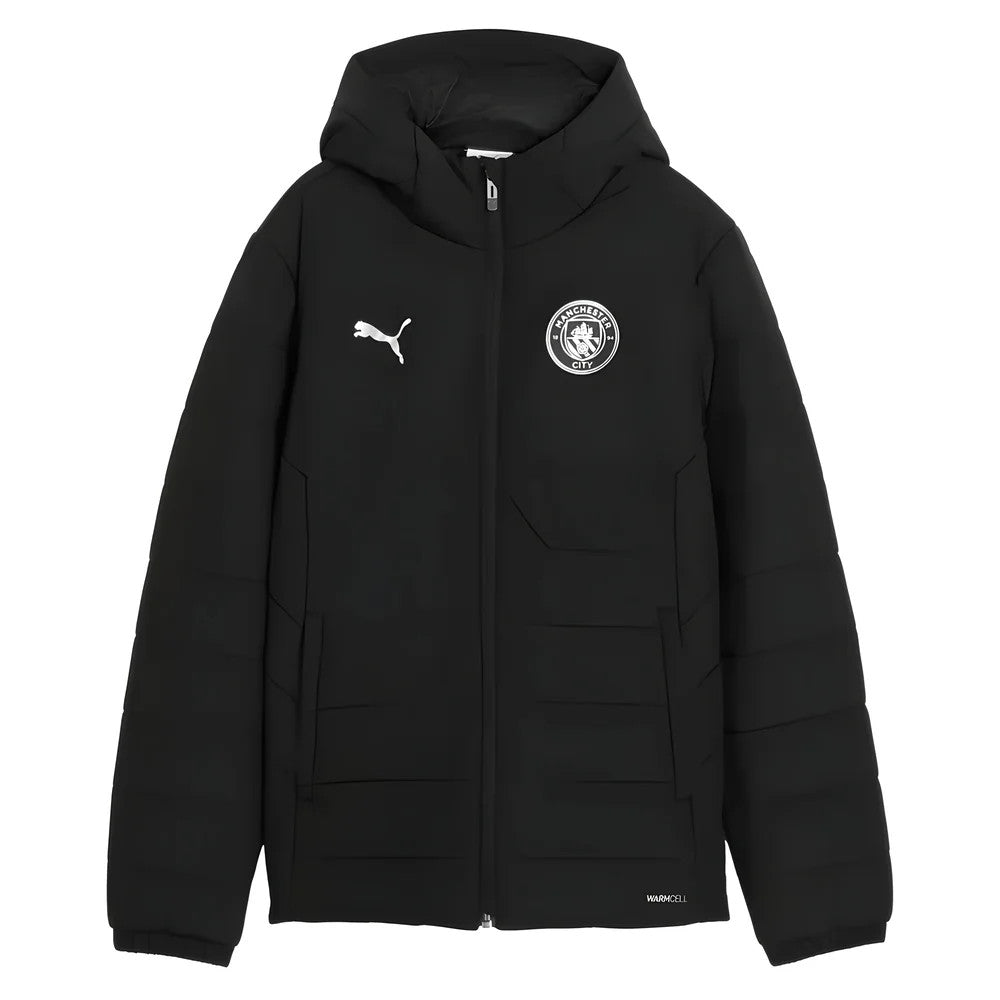 2025-2026 Man City Hooded Padded Coat (Black) - Kids_2