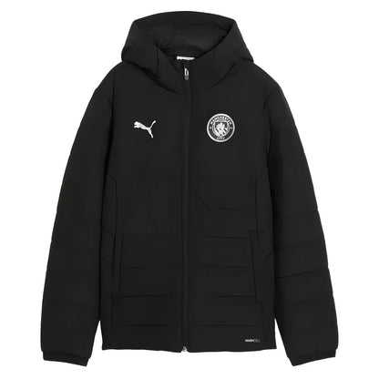 2025-2026 Man City Hooded Padded Coat (Black) - Kids_2