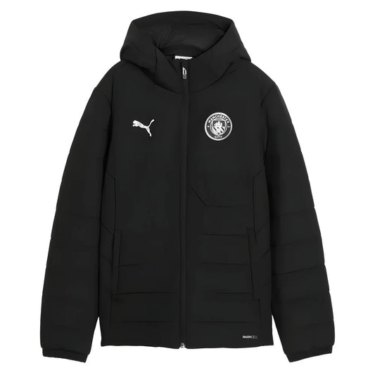 2025-2026 Man City Hooded Padded Coat (Black) - Kids_2