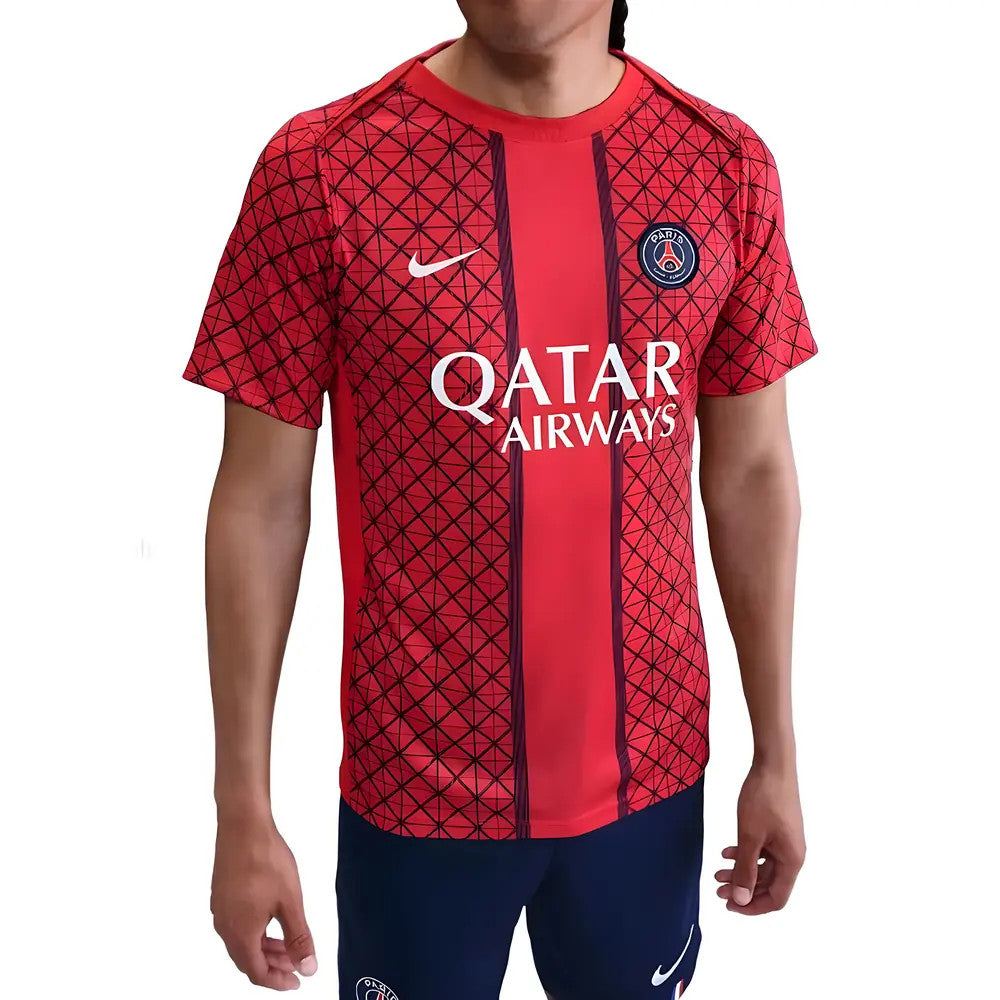 2025-2026 PSG Academy Pro Away Pre Match Shirt (Red)_2