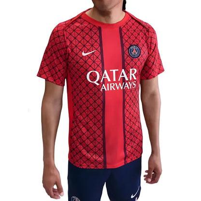 2025-2026 PSG Academy Pro Away Pre Match Shirt (Red)_2