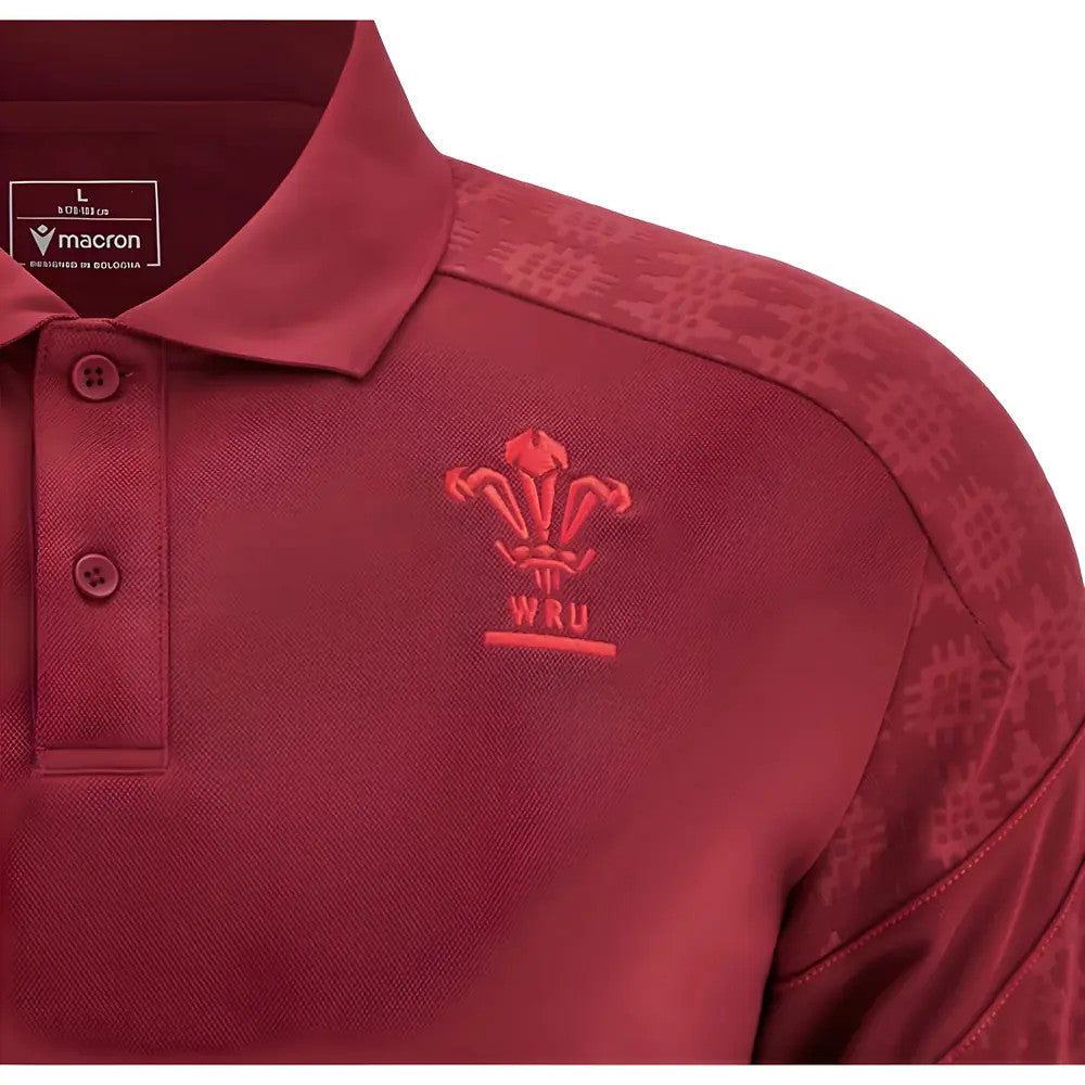 2025-2026 Wales WRU Travel Poly Polo Shirt (Deep Red)_3