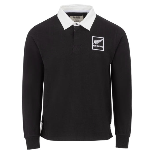 Kooga Vintage New Zealand Men\'s LS Rugby Shirt (Black)_0