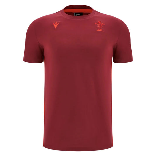 2025-2026 Wales WRU Rugby Travel Cotton Tee (Deep Red)_3