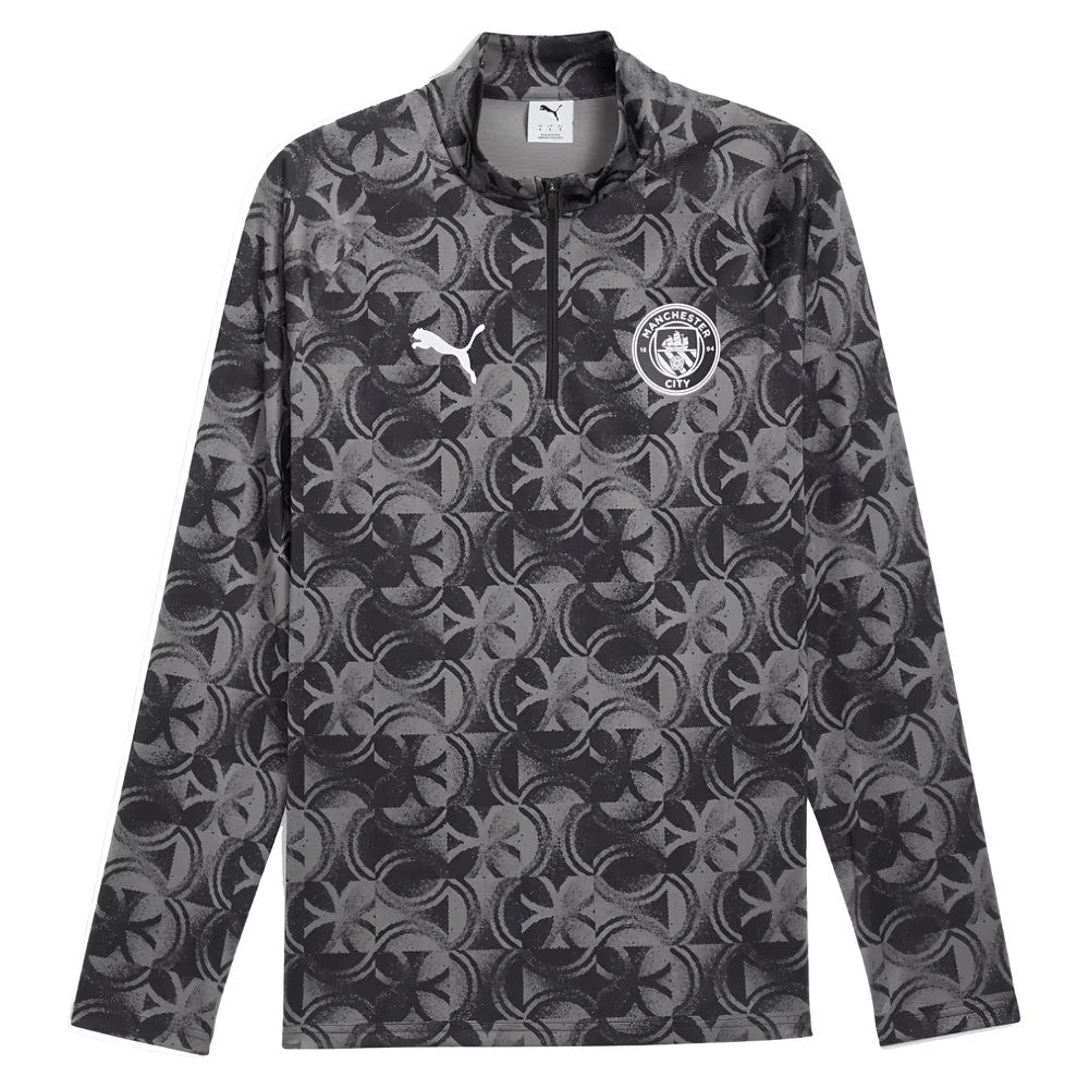 2025-2026 Man City Warm Up 1/4 Zip Top (Black)_1