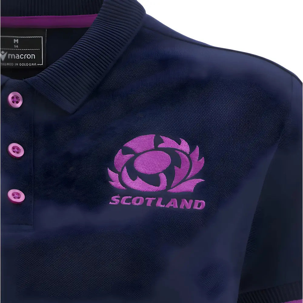 2025-2026 Scotland Rugby Travel Polo Shirt (Navy) - Womens_2