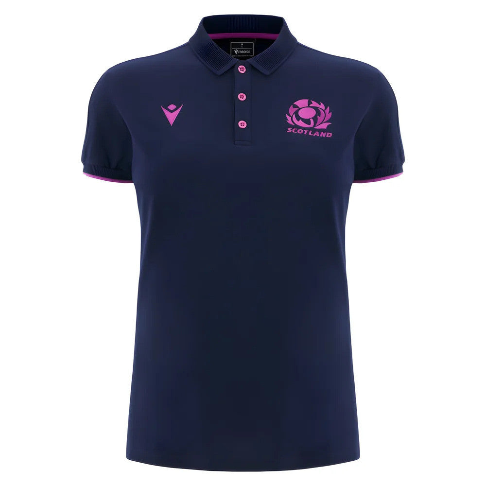 2025-2026 Scotland Rugby Travel Polo Shirt (Navy) - Womens_2