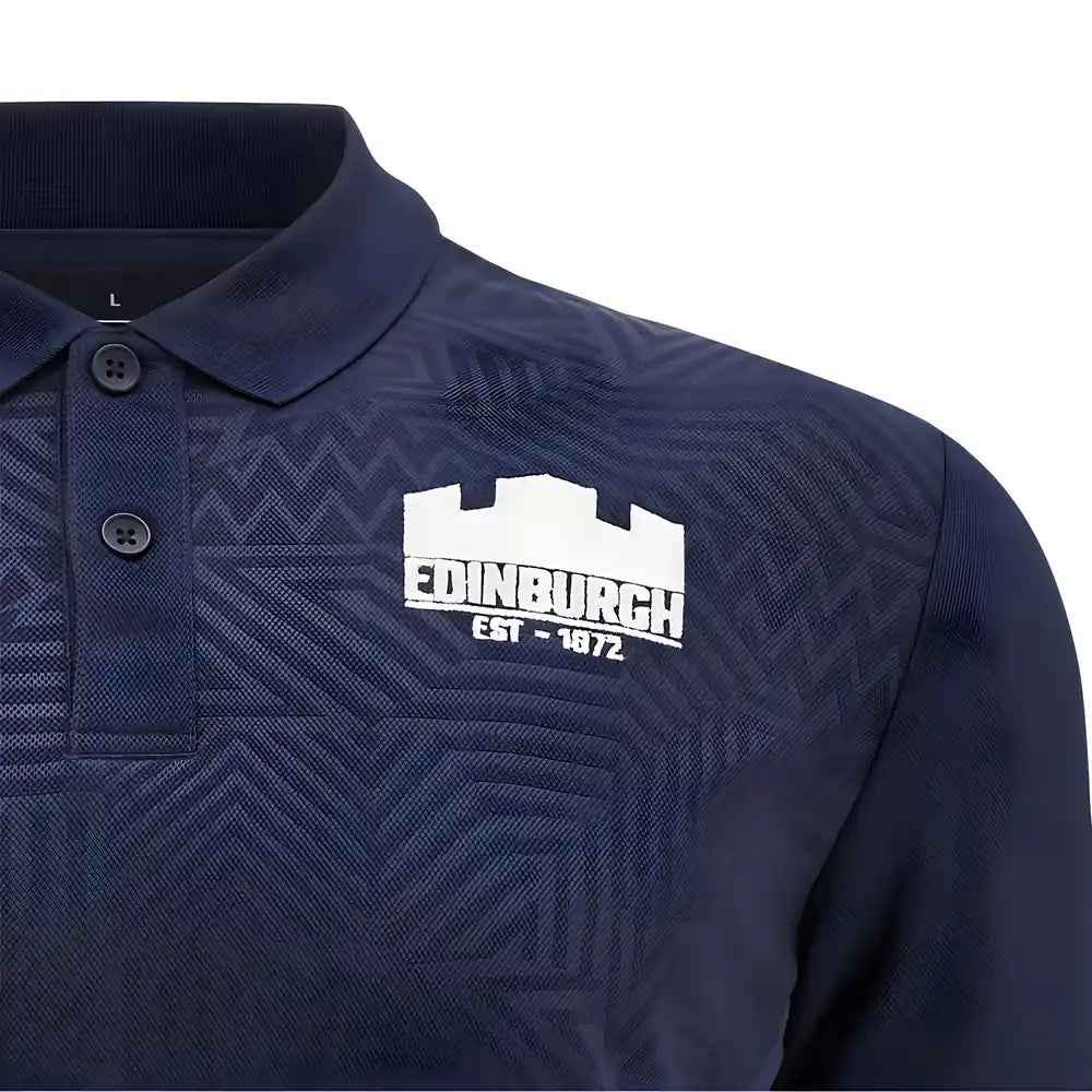 2025-2026 Edinburgh Rugby Travel Polo Shirt (Navy)_3