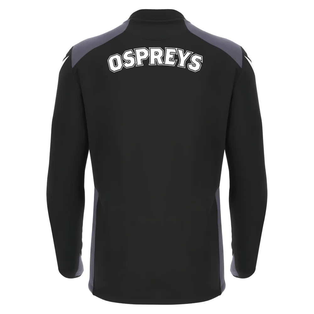 2025-2026 Ospreys Rugby Training Roundneck Top (Black)_3