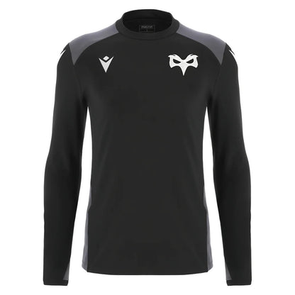 2025-2026 Ospreys Rugby Training Roundneck Top (Black)_3