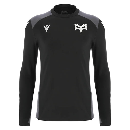 2025-2026 Ospreys Rugby Training Roundneck Top (Black)_3