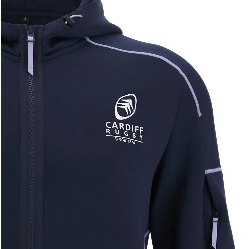 2025-2026 Cardiff Blues Warm Up Ath Full Zip Hoodie (Black)_3