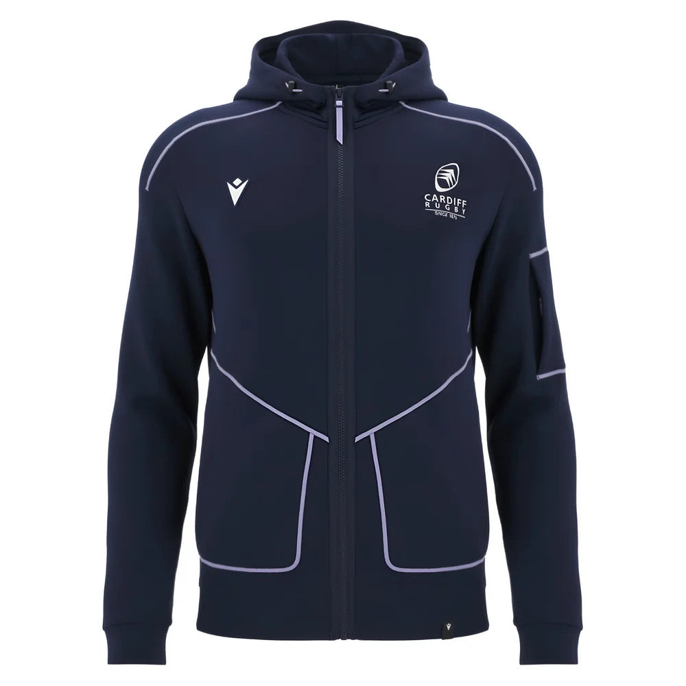 2025-2026 Cardiff Blues Warm Up Ath Full Zip Hoodie (Black)_3