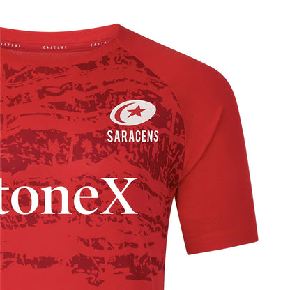 2025-2026 Saracens Pre Match Short Sleeve Tee (Red)_3