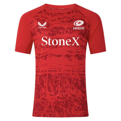 2025-2026 Saracens Pre Match Short Sleeve Tee (Red)_3