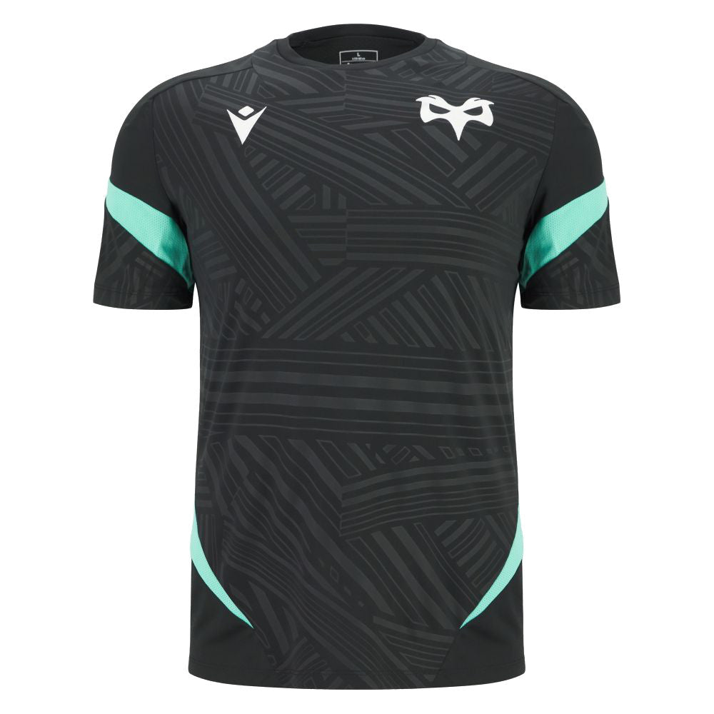 2025-2026 Ospreys Rugby Training Poly T-Shirt (Black)_1