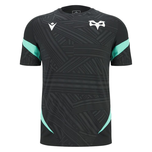 2025-2026 Ospreys Rugby Training Poly T-Shirt (Black)_1
