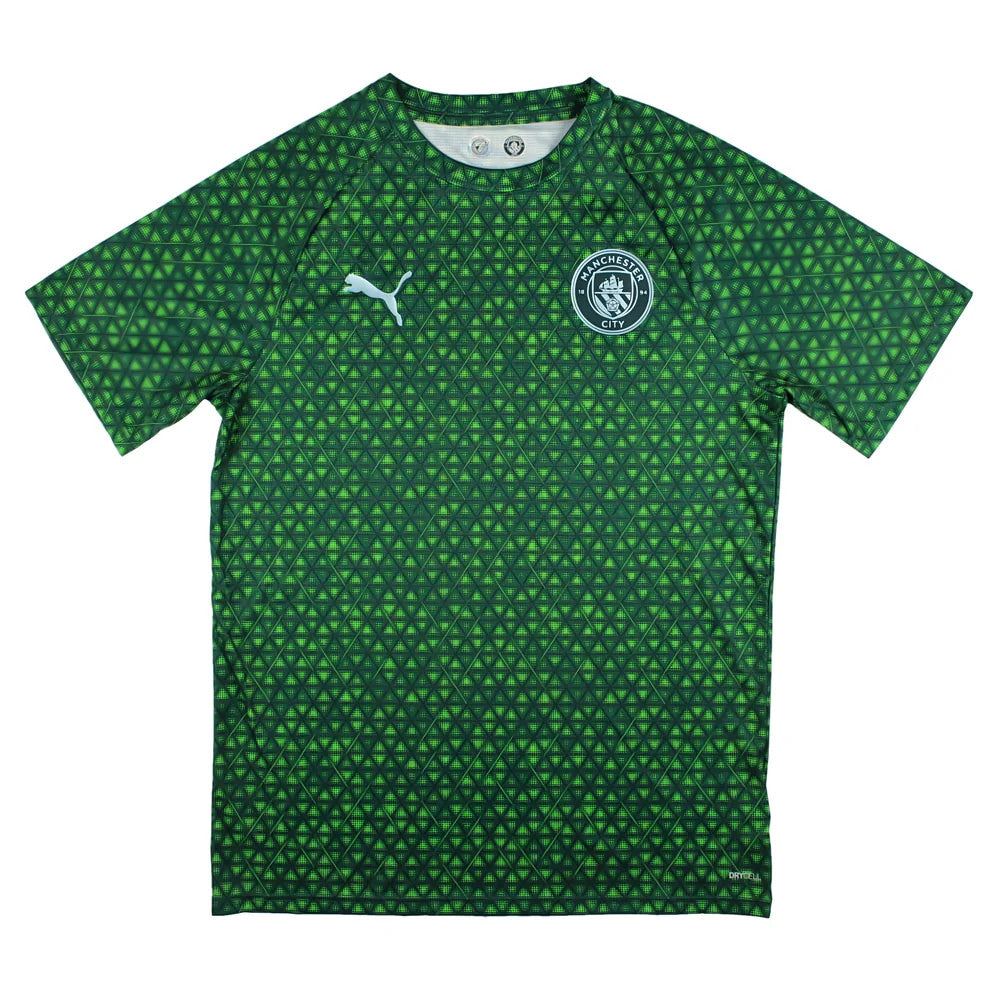 2025-2026 Man City Warm Up Jersey (Green Terrain) - Kids_1