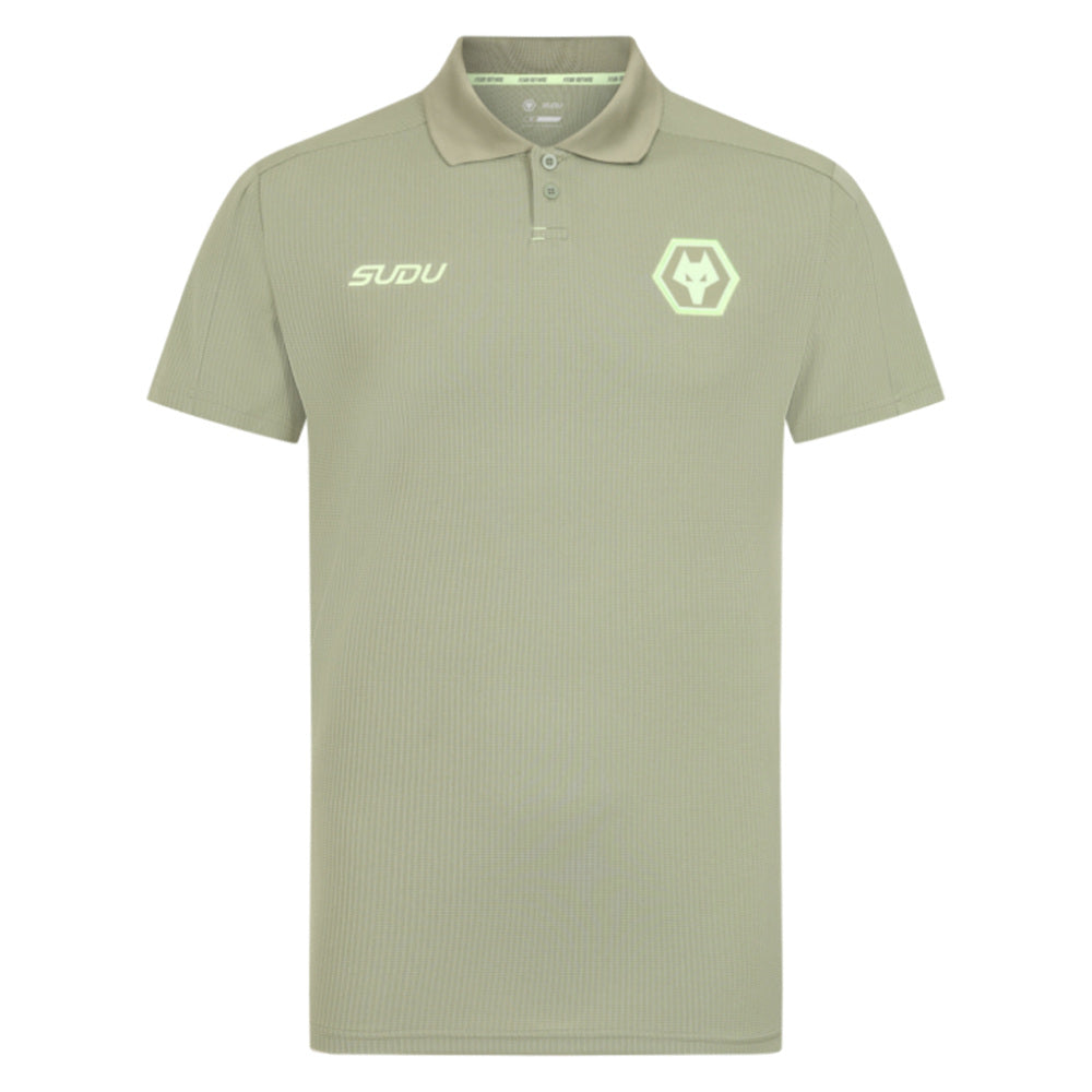 2025-2026 Wolves Players Travel Polo Shirt (Khaki)_2
