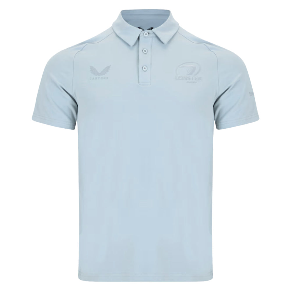 2025-2026 Leinster Rugby Short Sleeve Travel Polo Shirt (Grey Marl)_2