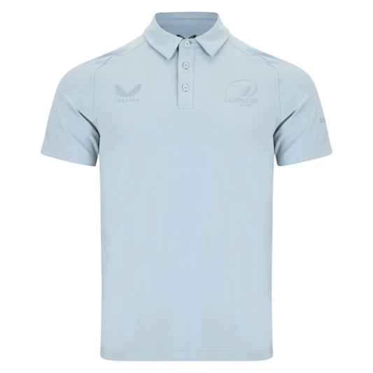 2025-2026 Leinster Rugby Short Sleeve Travel Polo Shirt (Grey Marl)_2