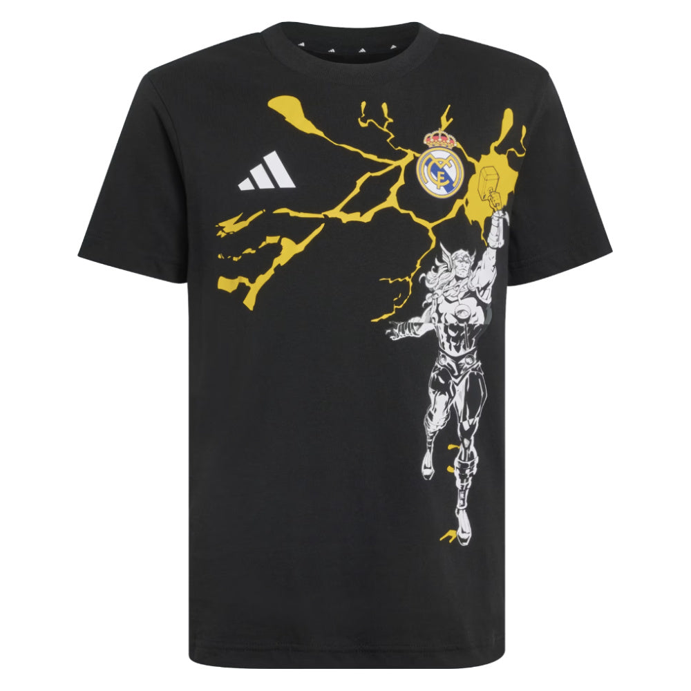 2025-2026 Real Madrid Marvel Tee (Black) - Kids_2