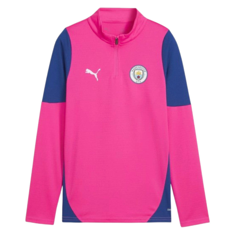 2025-2026 Man City Training 1/4 Zip Top (Fluro Pink) - Kids_1