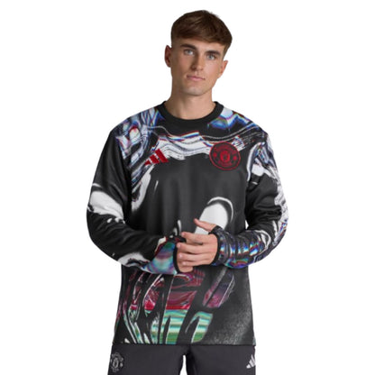 2025-2026 Man Utd Pre Match Warm Top (Black)_2
