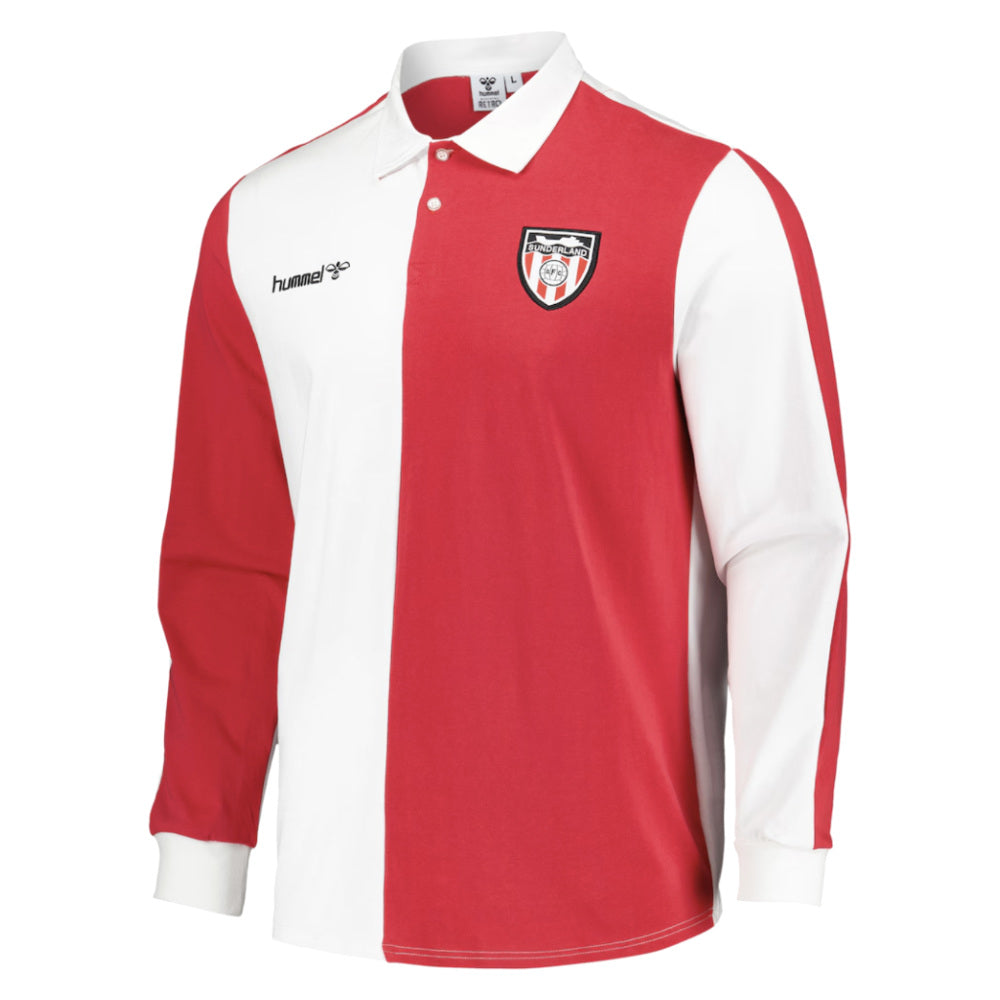 Sunderland Retro Rugby Long Sleeve Shirt (Red)_0