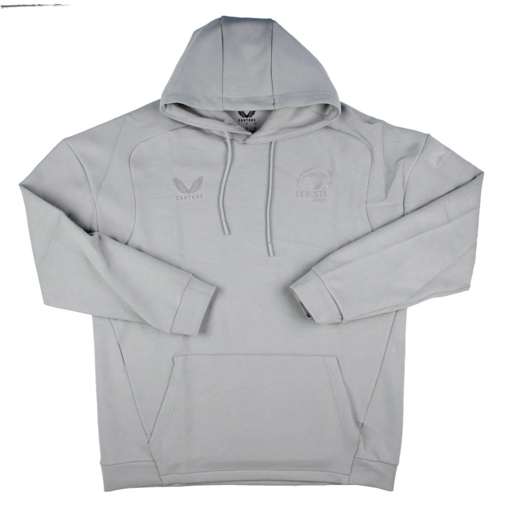 2025-2026 Leinster Rugby Travel Overhead Hoodie (Grey Marl)_1