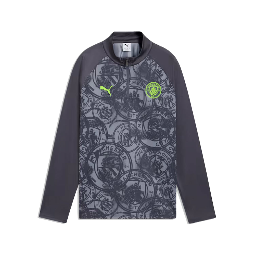 2026 Man City Warm Up 1/4 Zip Top (Gray) - Kids_1
