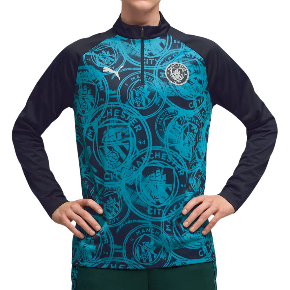 2026 Man City Warm Up 1/4 Zip Top (Deep Navy)_3