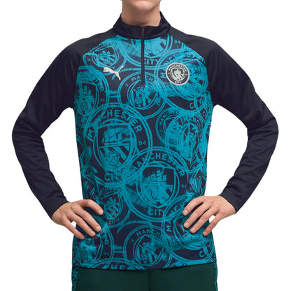 2026 Man City Warm Up 1/4 Zip Top (Deep Navy)_3