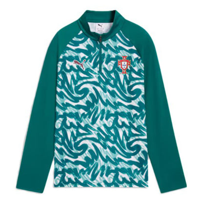 2026-2027 Portugal Warm Up 1/4 Zip Top (Green) - Kids_1