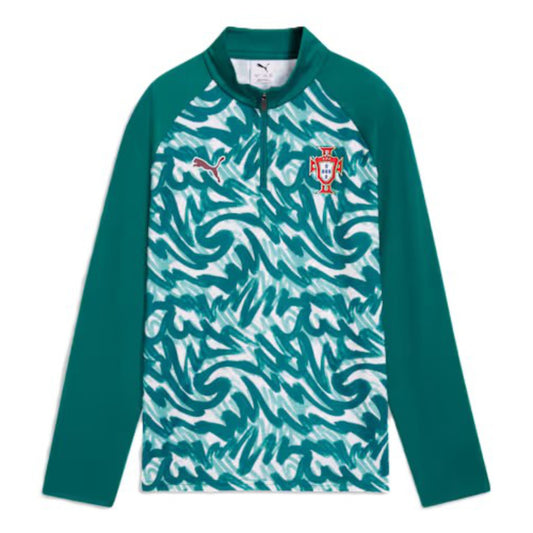 2026-2027 Portugal Warm Up 1/4 Zip Top (Green) - Kids_1