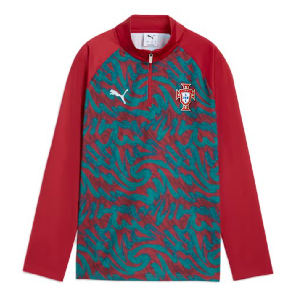 2026-2027 Portugal Warm Up 1/4 Zip Top (Red) - Kids_1