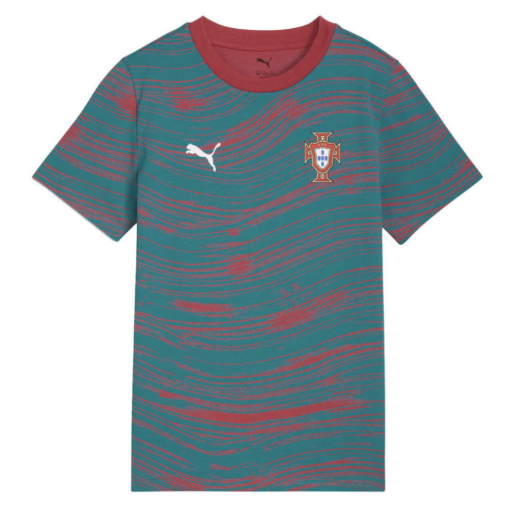 2026-2027 Portugal FtblCulture Tee AOP (Red-Green) - Kids_1