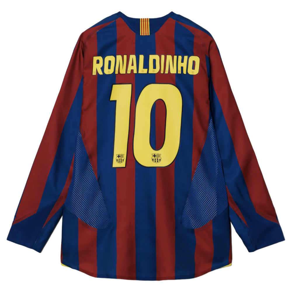 2005-2006 Barcelona T90 Reissue LS Home Shirt (Ronaldinho 10)_2