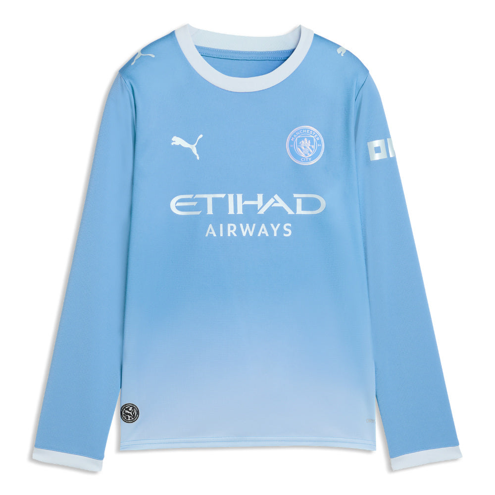 2026-2027 Man City Home Long Sleeve Shirt (Kids)_1