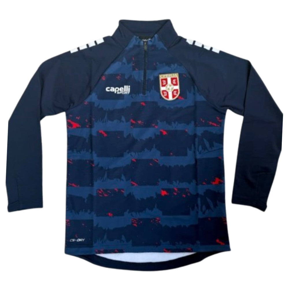 2025-2027 Serbia Pre-Match 1/4 Zip Top (Navy)_2