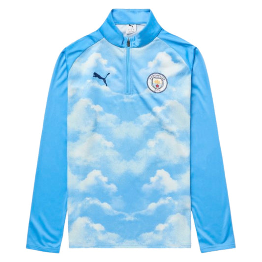 2026-2027 Man City Warm Up 1/4 Zip Top (Icy Blue) - Kids_0