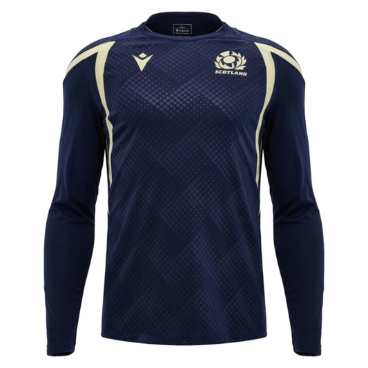 2026-2027 Scotland Rugby Training LS Shirt (Navy/Sand)_0