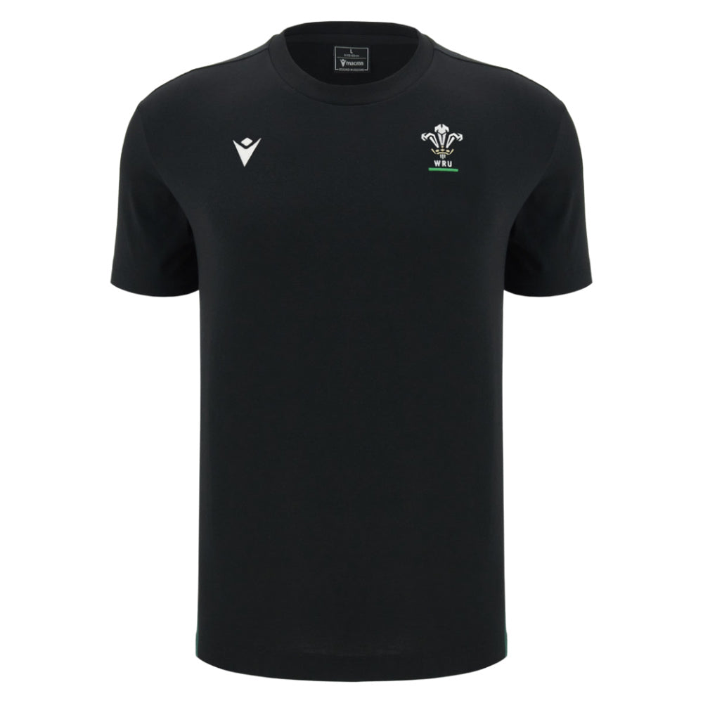 2026-2027 Wales WRU Rugby Travel Cotton T-Shirt (Black)_0