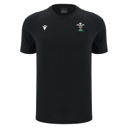 2026-2027 Wales WRU Rugby Travel Cotton T-Shirt (Black)_0