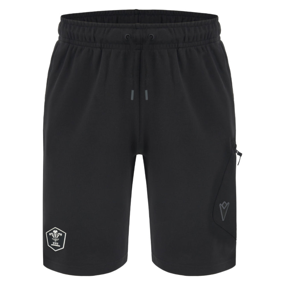 2026-2027 Wales WRU Bermuda Travel Cotton Shorts (Black) - Kids_0
