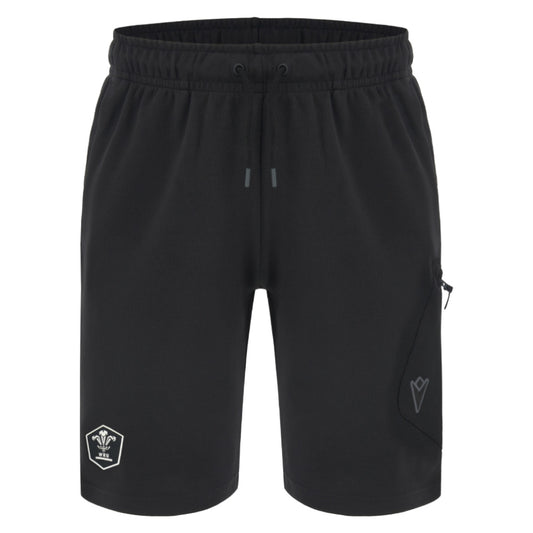 2026-2027 Wales WRU Bermuda Travel Cotton Shorts (Black) - Kids_0
