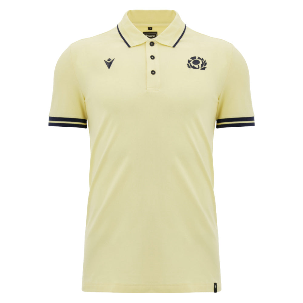 2026-2027 Scotland Rugby Ath Travel Polo Shirt (Sand)_0