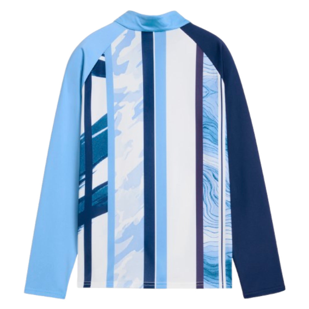 2026-2027 Man City Warm Up 1/4 Zip Top (White/Blazing Blue) - Kids_1